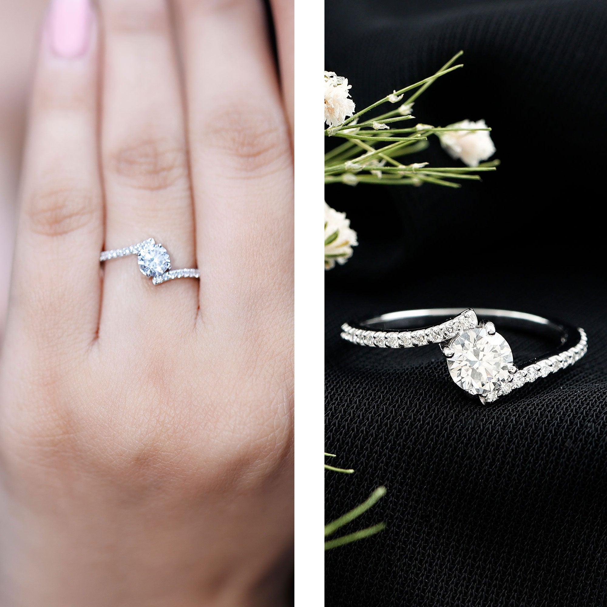 Lab Grown Diamond Solitaire Promise Engagement Ring Lab - ( EF-VS ) - Rosec Jewels