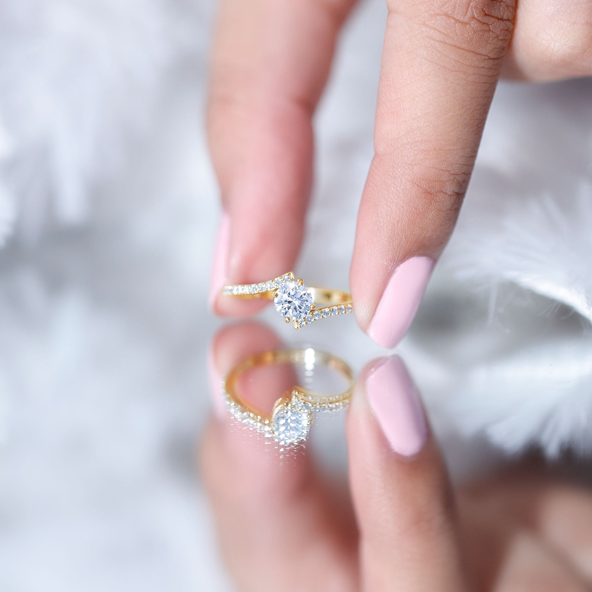 Lab Grown Diamond Solitaire Promise Engagement Ring Lab - ( EF-VS ) - Rosec Jewels