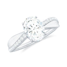 Classic Oval Shape Lab Grown Diamond Solitaire Engagement Ring Lab Grown Diamond - ( EF-VS ) - Color and Clarity - Rosec Jewels