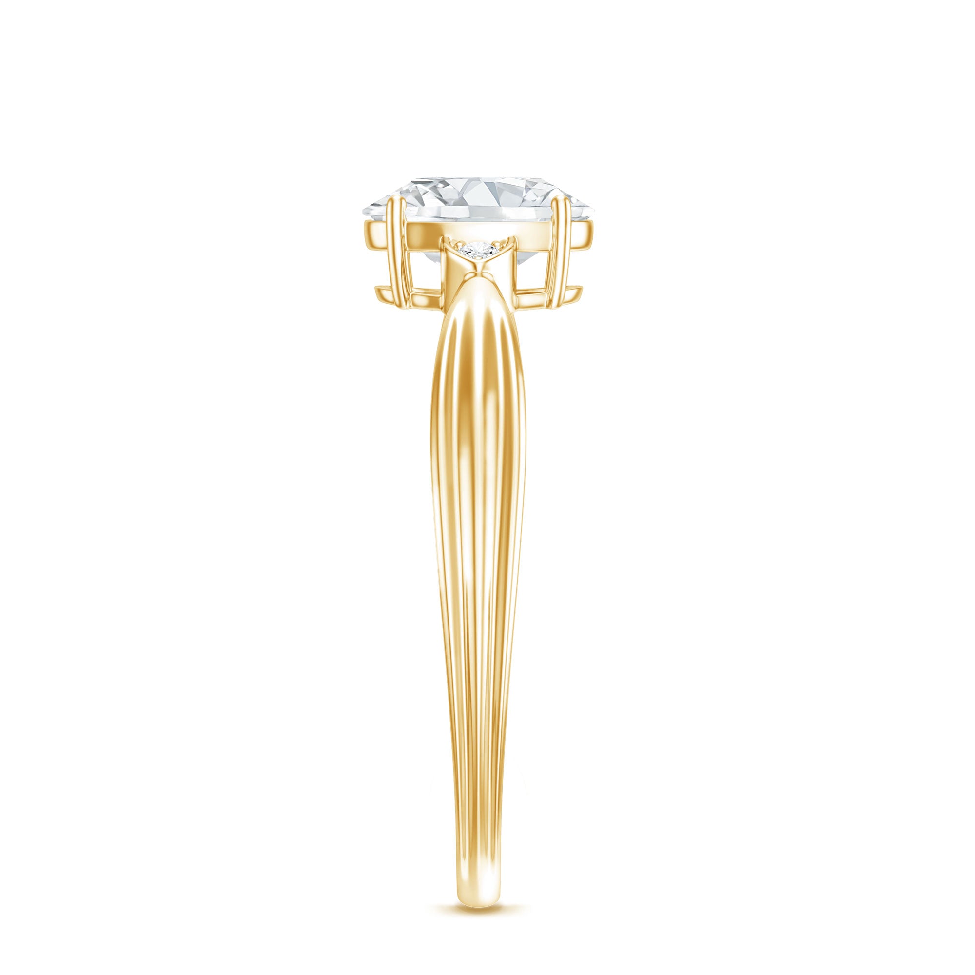 Oval Lab Grown Diamond Simple Solitaire Ring Lab - ( EF-VS ) - Rosec Jewels