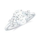 Oval Shape Lab Grown Diamond Solitaire Ring in Split Shank Lab Grown Diamond - ( EF-VS ) - Color and Clarity - Rosec Jewels