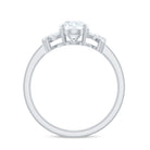 Oval Shape Lab Grown Diamond Solitaire Ring in Split Shank Lab Grown Diamond - ( EF-VS ) - Color and Clarity - Rosec Jewels