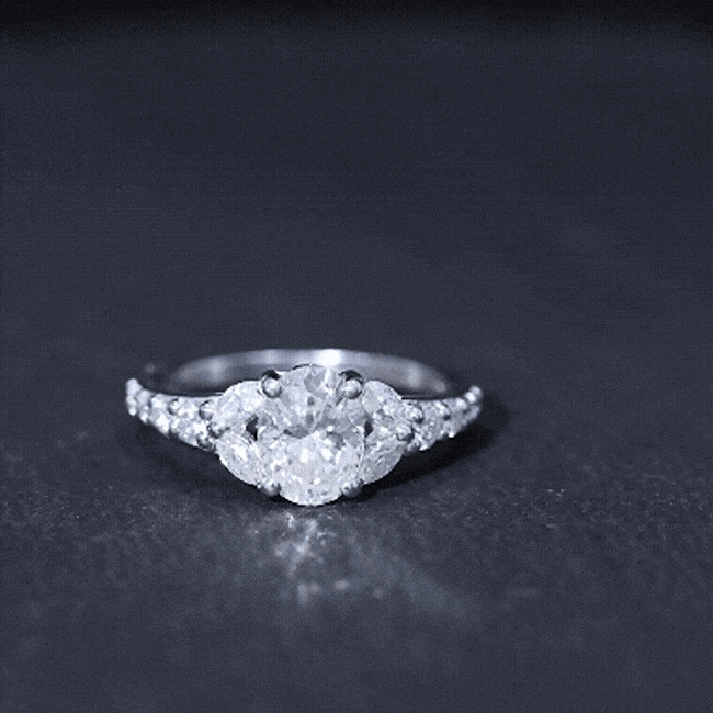 1.2 Carat Oval Moissanite Designer Engagement Ring in 14k Gold Plated Silver D-VS1 92.5 Sterling Silver - Rosec Jewels
