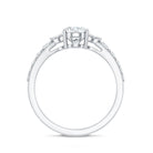 1.2 Carat Oval Moissanite Designer Engagement Ring in 14k Gold Plated Silver D-VS1 92.5 Sterling Silver - Rosec Jewels