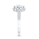 Certified Moissanite Designer Halo Engagement Ring in Gold Plated Silver D-VS1 92.5 Sterling Silver - Rosec Jewels