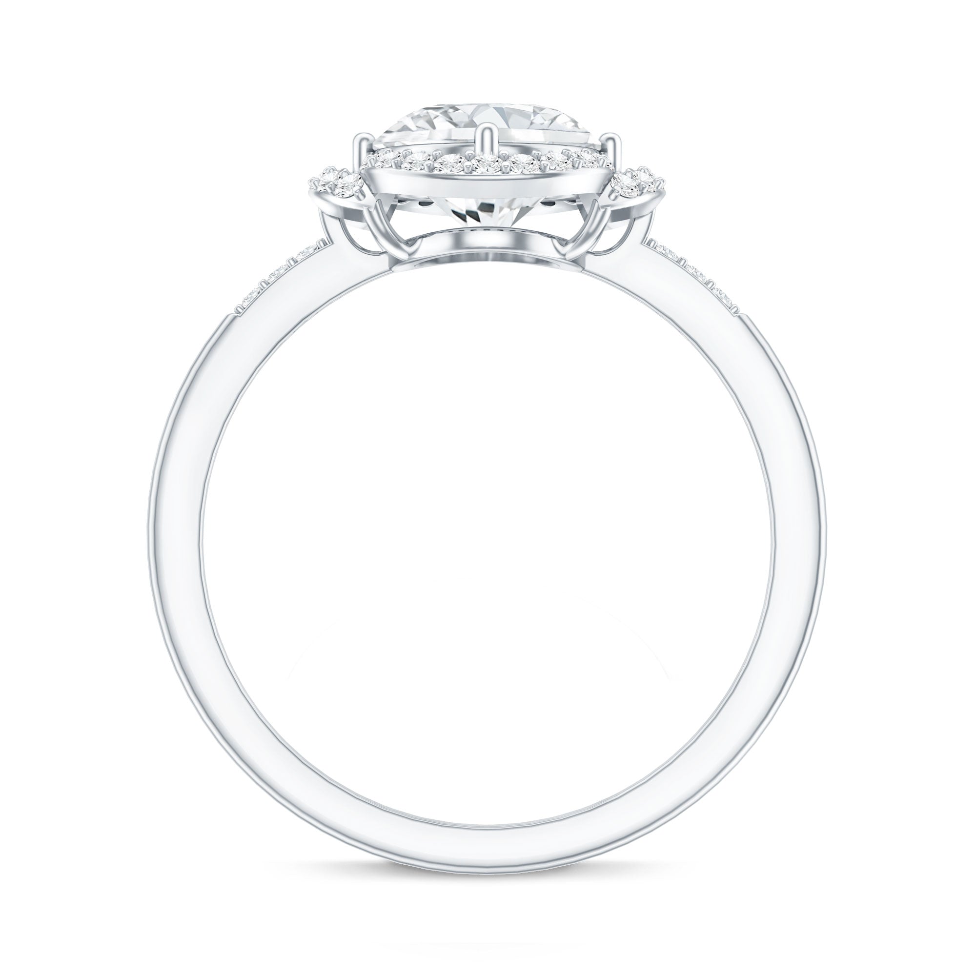 Certified 2 Carat Moissanite Vintage Inspired Engagement Ring in Silver D-VS1 92.5 Sterling Silver - Rosec Jewels