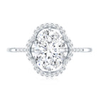 Certified 2 Carat Moissanite Vintage Inspired Engagement Ring in Silver D-VS1 92.5 Sterling Silver - Rosec Jewels