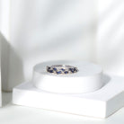 Certified Lab Grown Blue Sapphire Diamond Half Eternity Band Ring AAAA - Rosec Jewels