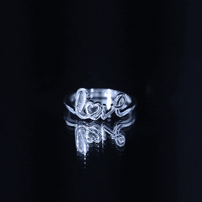 Love Ring in 14k Gold Plated Sterling Silver 92.5 Sterling Silver - Rosec Jewels