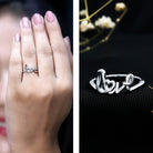 Rosec Jewels-Script Love Ring in 14k Gold Plated Sterling Silver