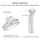 Rosec Jewels-IGI Documented 3 Carat Lab Grown Diamond Solitaire Bridal Ring Set