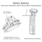 Rosec Jewels-Lab Grown 4 Carat Diamond Solitaire Wedding Ring Set with IGI Certificate