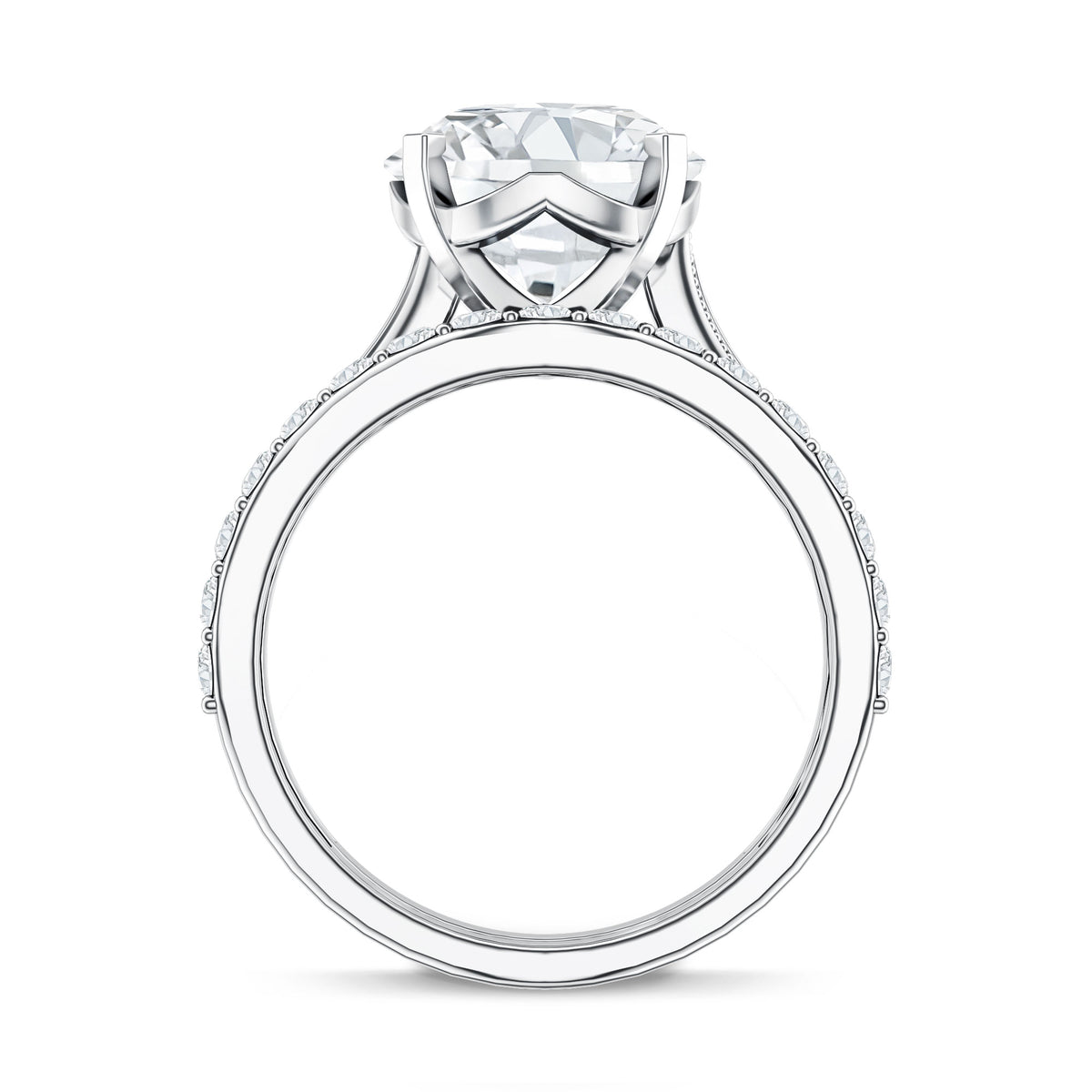 Rosec Jewels-Lab Grown 4 Carat Diamond Solitaire Wedding Ring Set with IGI Certificate