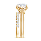 Rosec Jewels-Lab Grown 4 Carat Diamond Solitaire Wedding Ring Set with IGI Certificate
