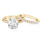 Rosec Jewels-Lab Grown 4 Carat Diamond Solitaire Wedding Ring Set with IGI Certificate