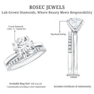 Round Shaped 3 Carat Lab Grown Diamond Solitaire Bridal Ring Set with IGI Certificate Lab - ( E-VS1 ) - Rosec Jewels