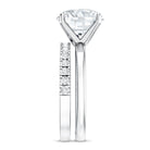 Rosec Jewels-IGI Graded 4 Carat Lab Diamond Round Engagement Ring with Enhancer