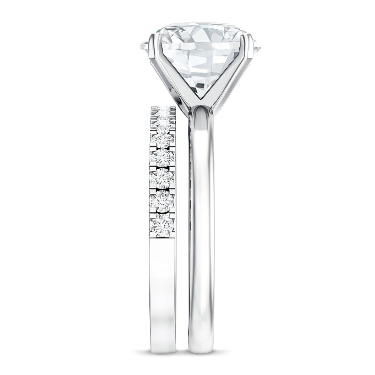 Rosec Jewels-IGI Graded 4 Carat Lab Diamond Round Engagement Ring with Enhancer