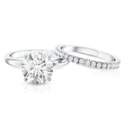 Rosec Jewels-IGI Graded 4 Carat Lab Diamond Round Engagement Ring with Enhancer