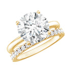 Rosec Jewels-IGI Graded 4 Carat Lab Diamond Round Engagement Ring with Enhancer