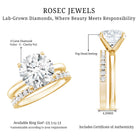 Rosec Jewels-IGI Graded 4 Carat Lab Diamond Round Engagement Ring with Enhancer