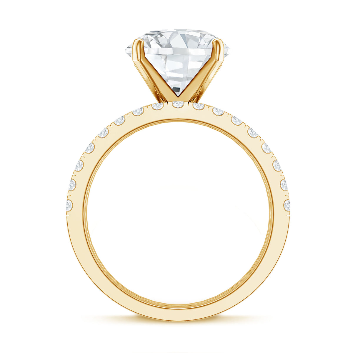 Rosec Jewels-IGI Graded 4 Carat Lab Diamond Round Engagement Ring with Enhancer