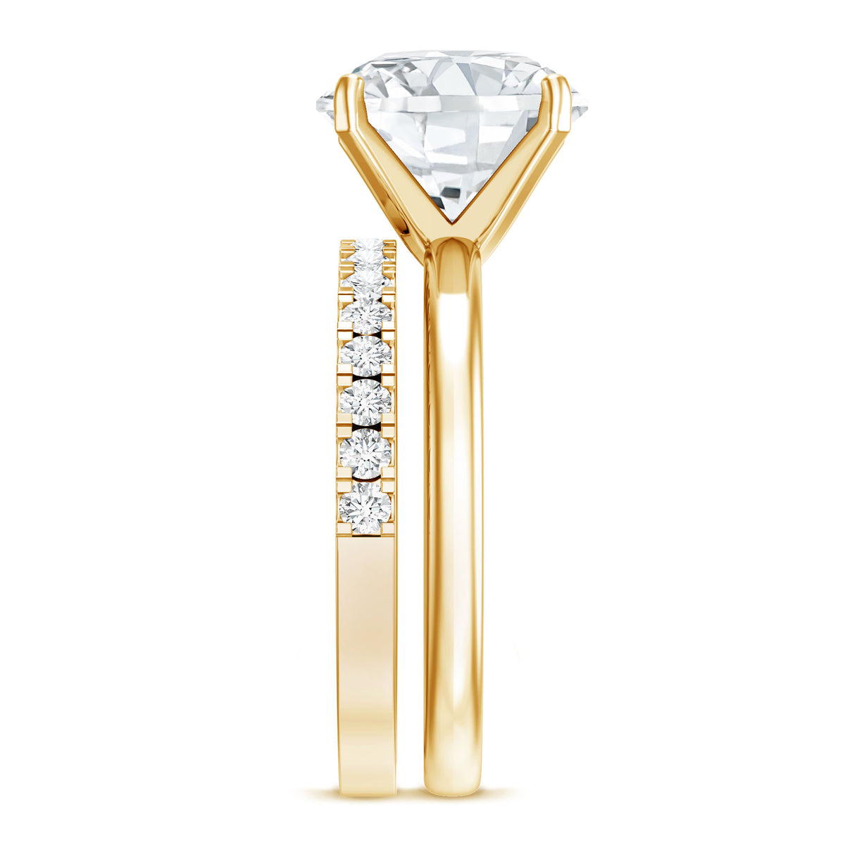 Rosec Jewels-IGI Graded 4 Carat Lab Diamond Round Engagement Ring with Enhancer