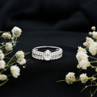 IGI Certified 1 Carat Lab Grown Diamond Pear Engagement Ring with Wedding Band Lab - ( E-VS1 ) - Rosec Jewels