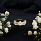 IGI Certified 1 Carat Lab Grown Diamond Pear Engagement Ring with Wedding Band Lab - ( E-VS1 ) - Rosec Jewels