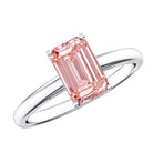 Rosec Jewels-2 Carat Lab Grown Pink Diamond Emerald Cut Solitaire Engagement Ring IGI Certified