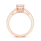 Lab Grown 2 Carat Pink Diamond Emerald Cut Engagement Ring IGI Verified Fancy Pink - VS1 - Rosec Jewels