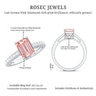 Lab Grown 2 Carat Pink Diamond Emerald Cut Engagement Ring IGI Verified Fancy Pink - VS1 - Rosec Jewels