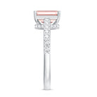 Lab Grown 2 Carat Pink Diamond Emerald Cut Engagement Ring IGI Verified Fancy Pink - VS1 - Rosec Jewels