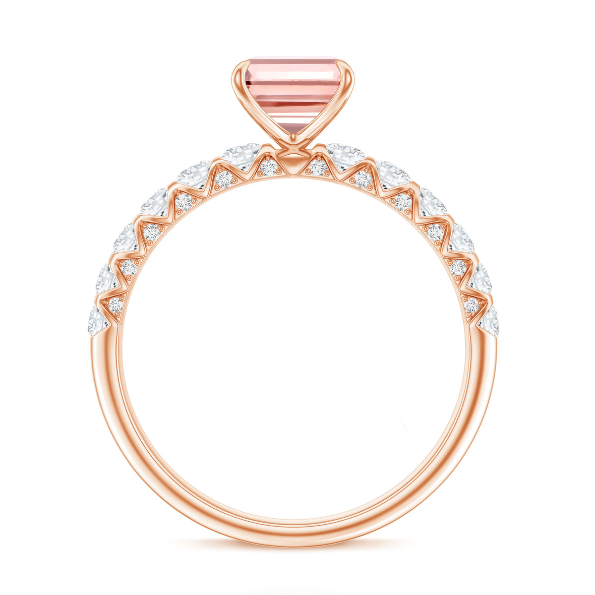 IGI Verified 2 Carat Lab Grown Pink Diamond Side Stone Engagement Ring Fancy Pink - VS1 - Rosec Jewels