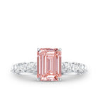 IGI Verified 2 Carat Lab Grown Pink Diamond Side Stone Engagement Ring Fancy Pink - VS1 - Rosec Jewels