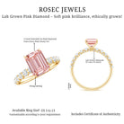 IGI Verified 2 Carat Lab Grown Pink Diamond Side Stone Engagement Ring Fancy Pink - VS1 - Rosec Jewels