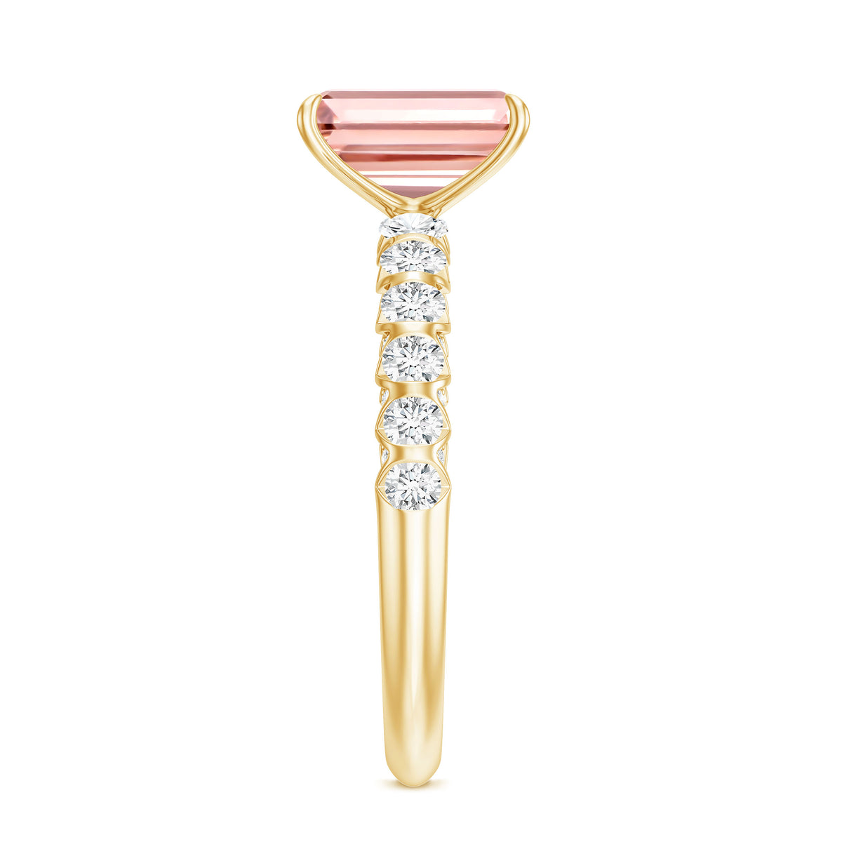 IGI Verified 2 Carat Lab Grown Pink Diamond Side Stone Engagement Ring Fancy Pink - VS1 - Rosec Jewels