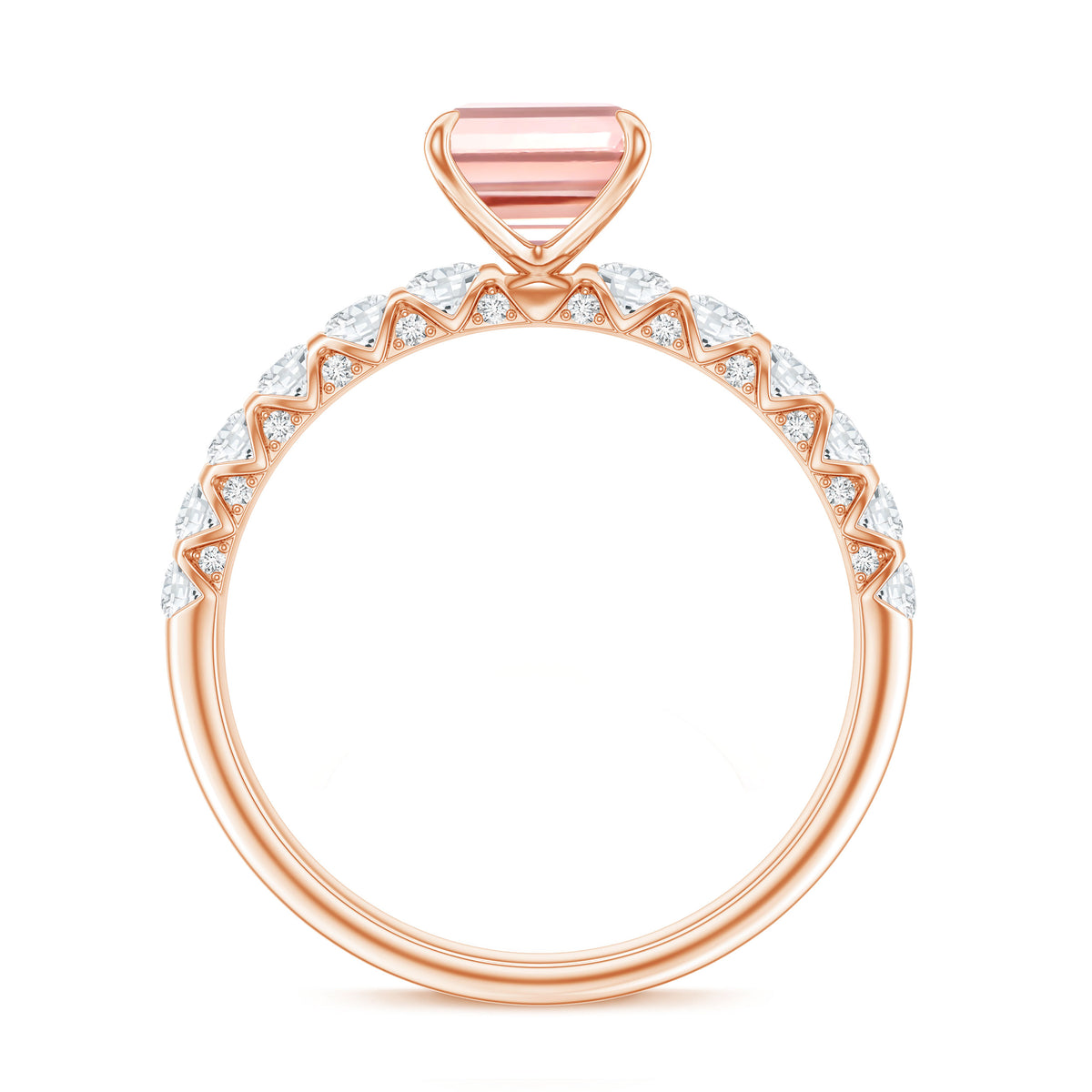 Rosec Jewels-IGI Certified 2 Carat Lab Grown Pink Diamond Emerald Cut Engagement Ring