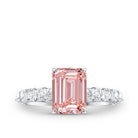 Rosec Jewels-IGI Certified 2 Carat Lab Grown Pink Diamond Emerald Cut Engagement Ring