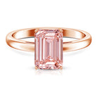Rosec Jewels-3 Carat Lab Pink Diamond Emerald Cut Solitaire Engagement Ring with IGI Certificate