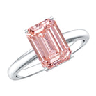 Rosec Jewels-3 Carat Lab Pink Diamond Emerald Cut Solitaire Engagement Ring with IGI Certificate