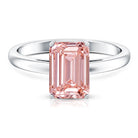 Rosec Jewels-3 Carat Lab Pink Diamond Emerald Cut Solitaire Engagement Ring with IGI Certificate