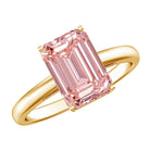 Rosec Jewels-3 Carat Lab Pink Diamond Emerald Cut Solitaire Engagement Ring with IGI Certificate
