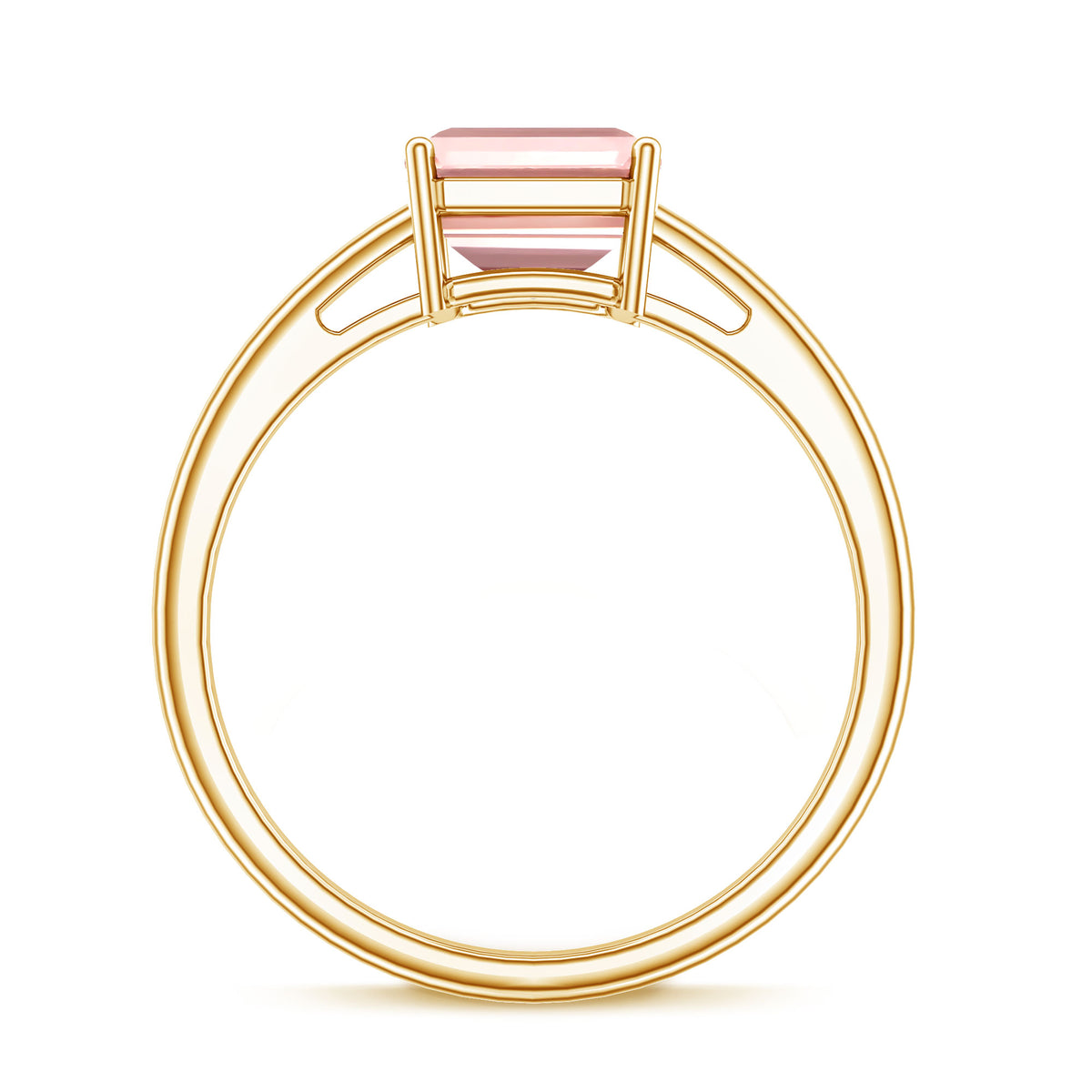 Rosec Jewels-3 Carat Lab Pink Diamond Emerald Cut Solitaire Engagement Ring with IGI Certificate