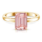 Rosec Jewels-3 Carat Lab Pink Diamond Emerald Cut Solitaire Engagement Ring with IGI Certificate