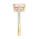 3 Carat Emerald Cut Lab Pink Diamond Hidden Halo Engagement Ring IGI Certified Fancy Pink - VS1 - Rosec Jewels