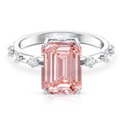 Rosec Jewels-IGI Verified 4 Carat Lab Grown Pink Diamond Emerald Cut Engagement Ring for Women
