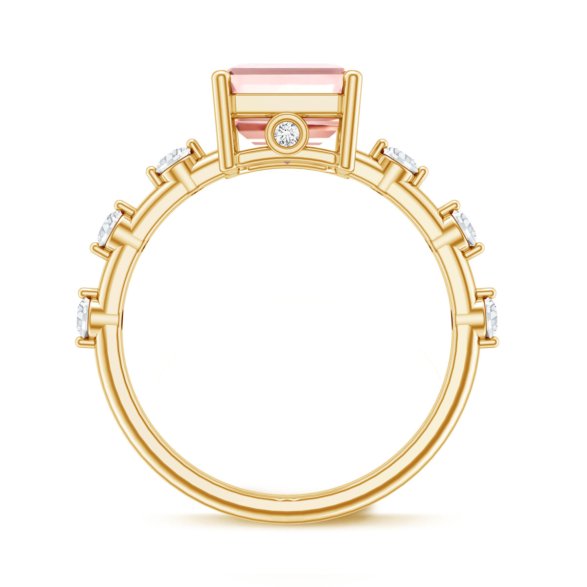 Rosec Jewels-IGI Verified 4 Carat Lab Grown Pink Diamond Emerald Cut Engagement Ring for Women