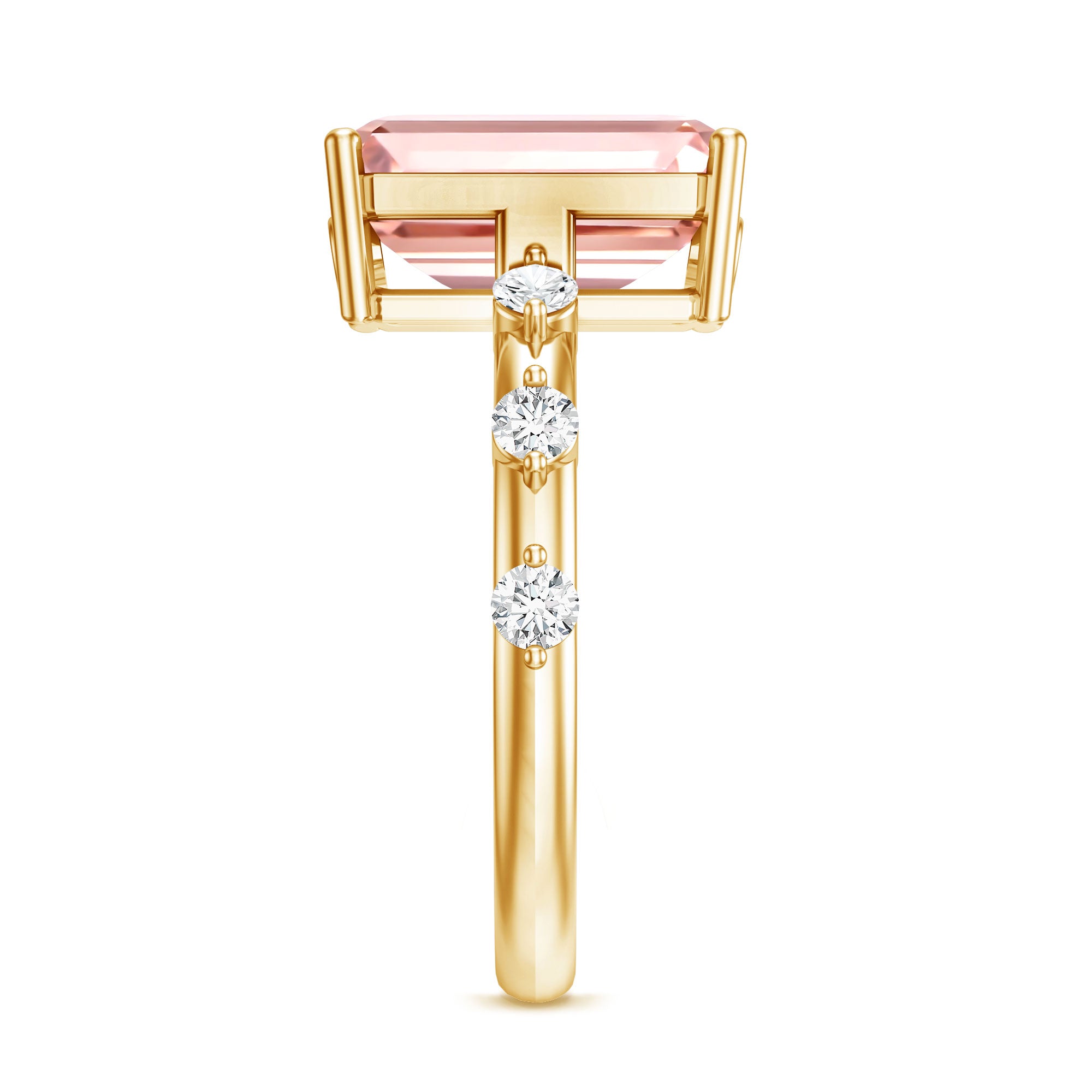 Rosec Jewels-IGI Verified 4 Carat Lab Grown Pink Diamond Emerald Cut Engagement Ring for Women