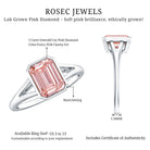 Rosec Jewels-IGI Graded 2 Carat Emerald Cut Split Shank Engagement Ring with Lab Grown Pink Diamond